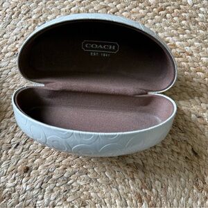 Coach White Embossed Sunglasses Case